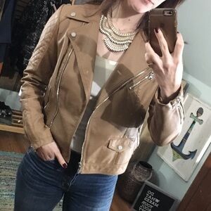 Express - (Minus the) Leather Moto Jacket - Camel - M